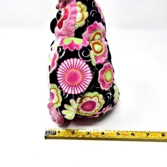 Douglas the Cuddle Owl Plush Floral Pattern Bird Stuffed Pink White Black EUC - Picture 9 of 9